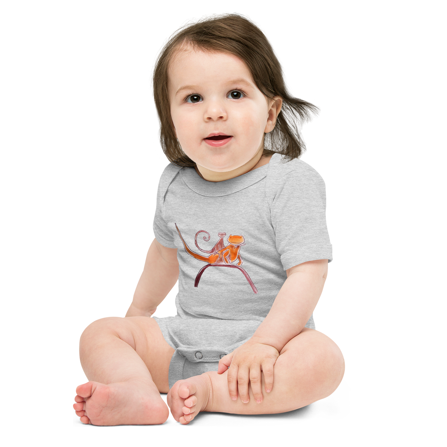 Curly on Rex Baby short sleeve one piece onesie