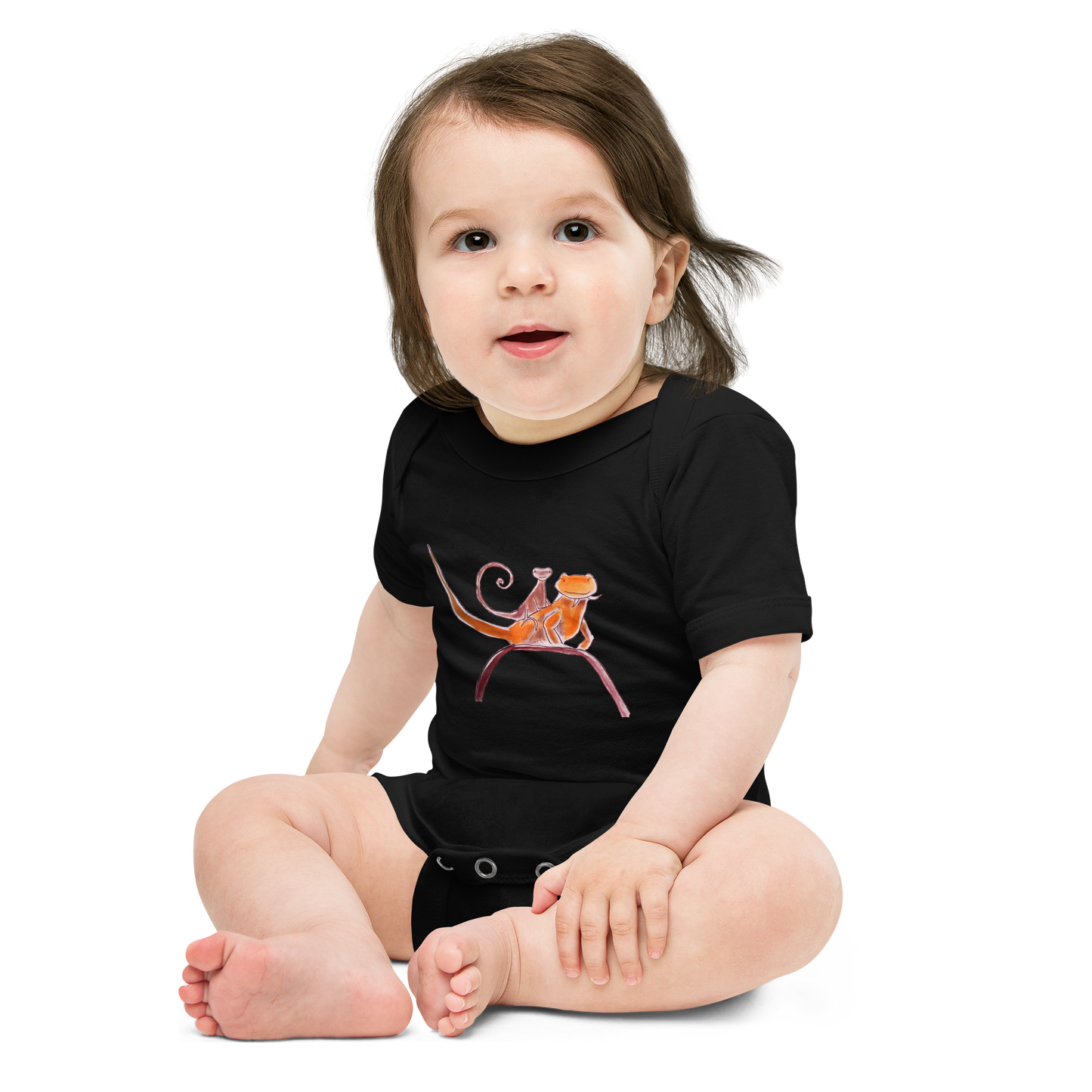 Curly on Rex Baby short sleeve one piece onesie