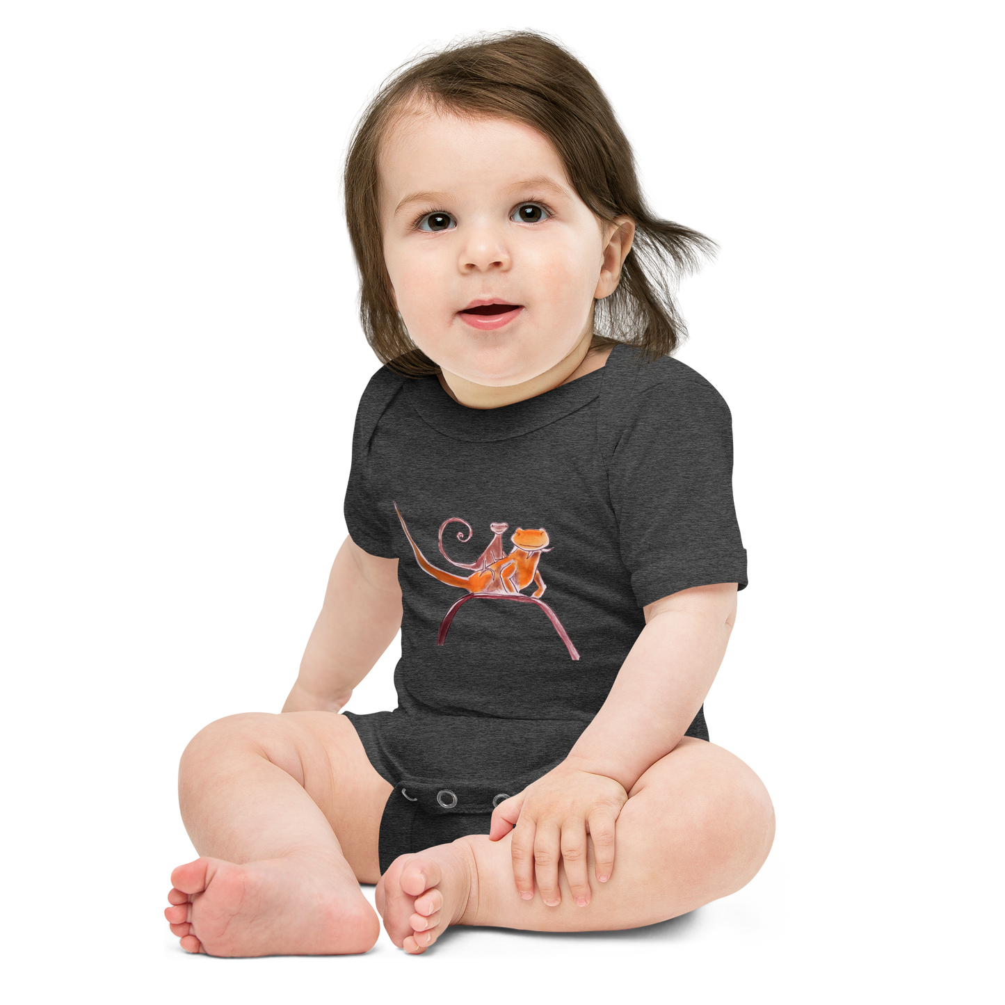 Curly on Rex Baby short sleeve one piece onesie