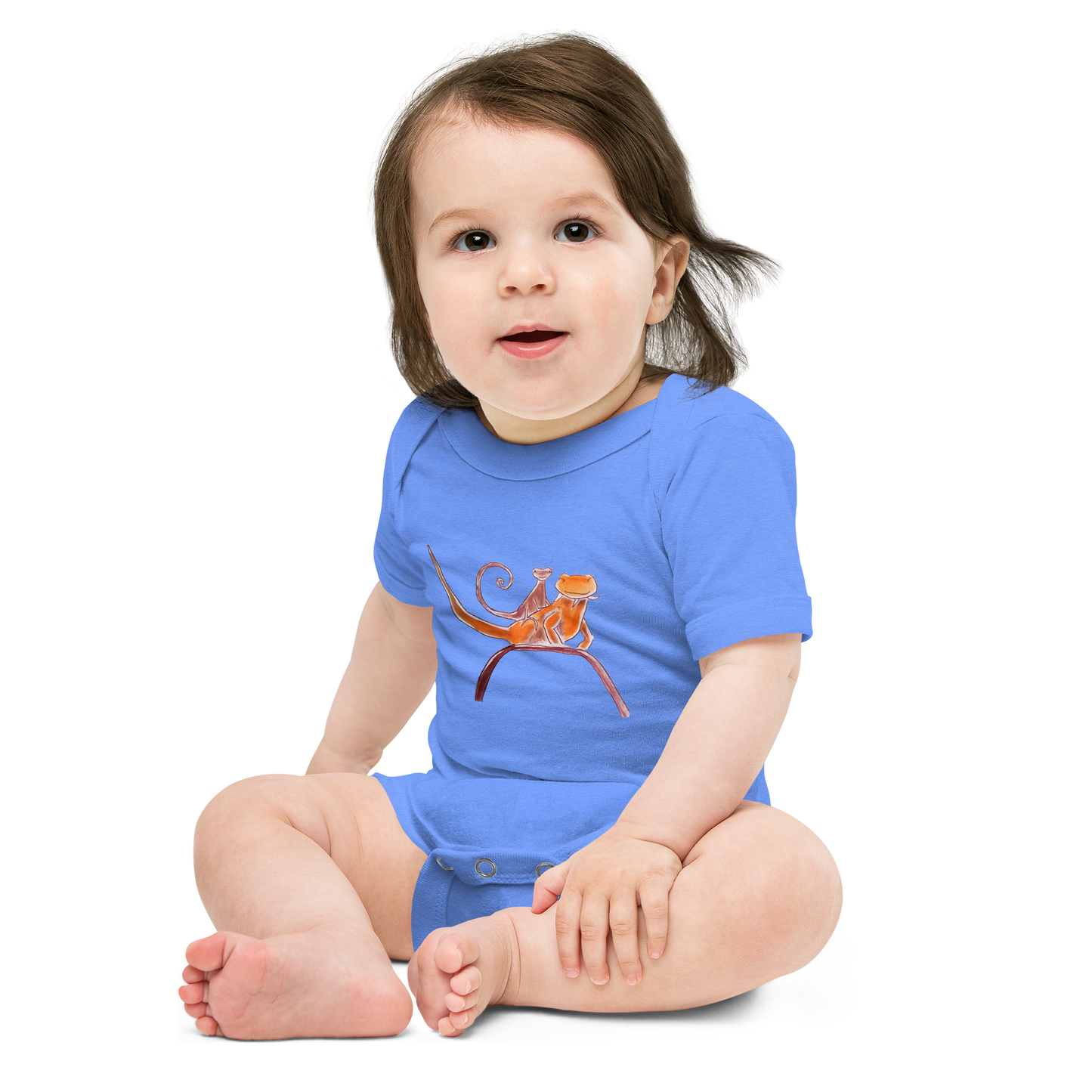 Curly on Rex Baby short sleeve one piece onesie