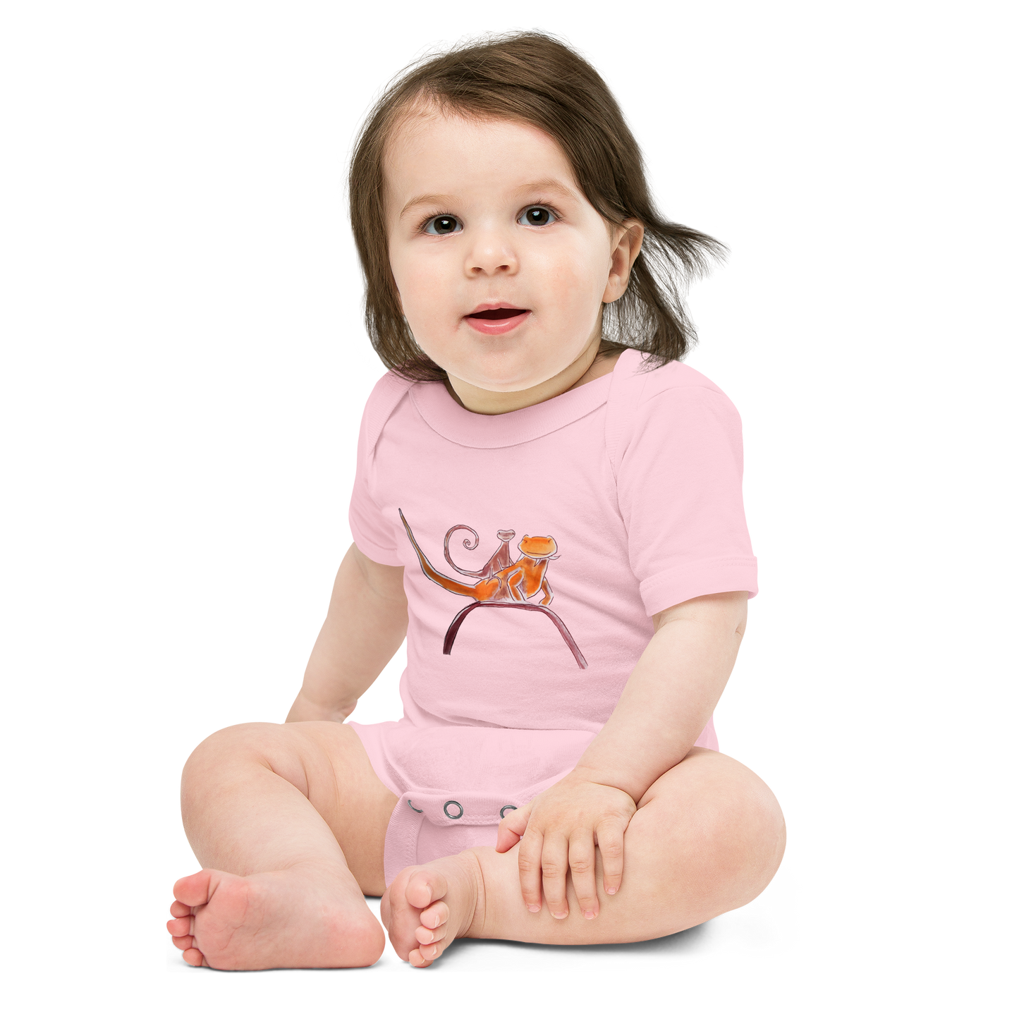 Curly on Rex Baby short sleeve one piece onesie