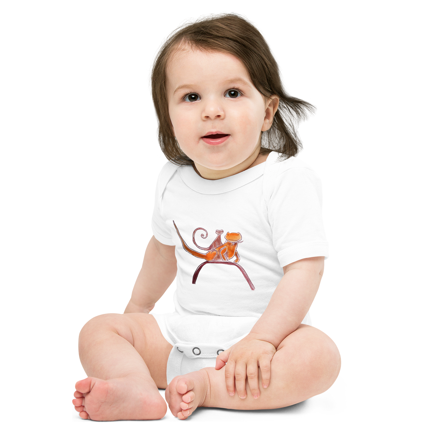 Curly on Rex Baby short sleeve one piece onesie