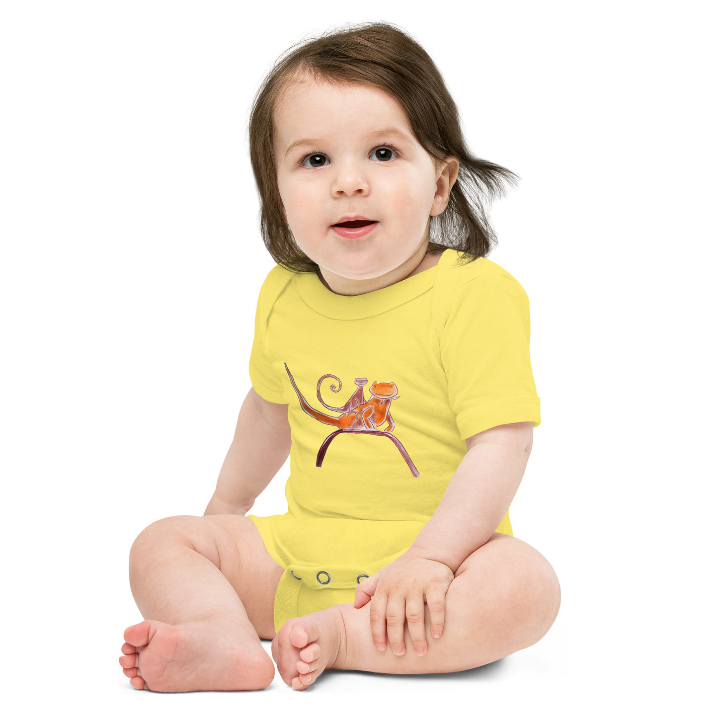 Curly on Rex Baby short sleeve one piece onesie