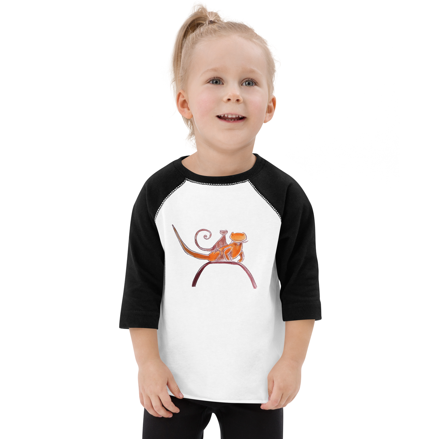 Curly on Rex Toddler baseball shirt