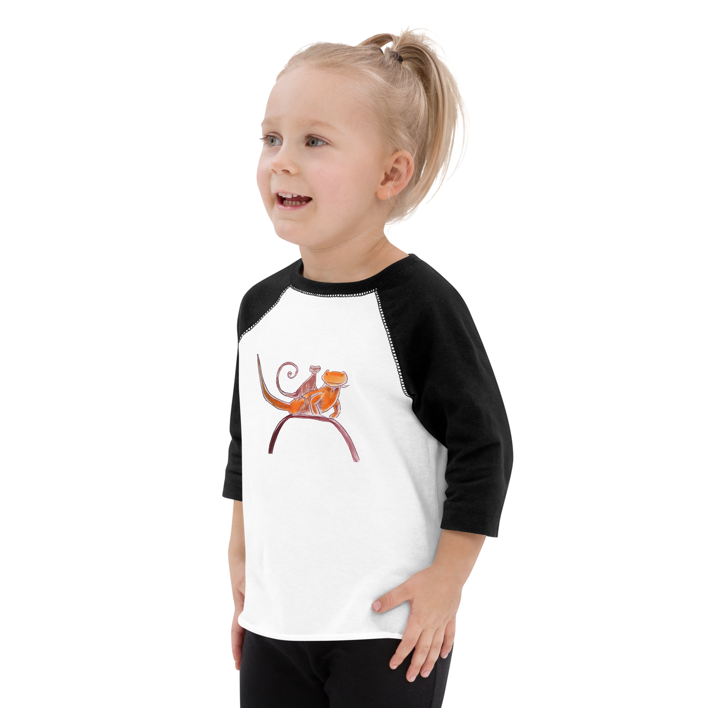 Curly on Rex Toddler baseball shirt
