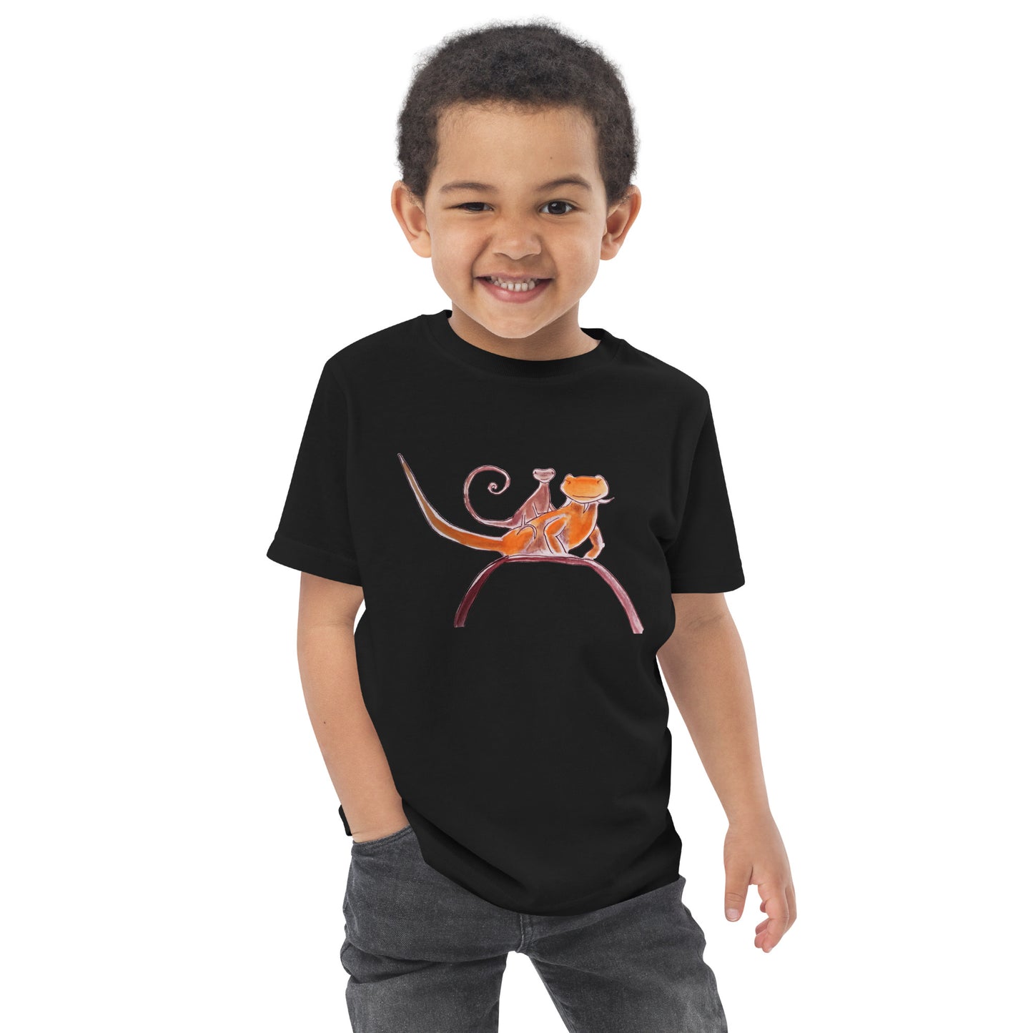 Curly on Rex Toddler jersey t-shirt