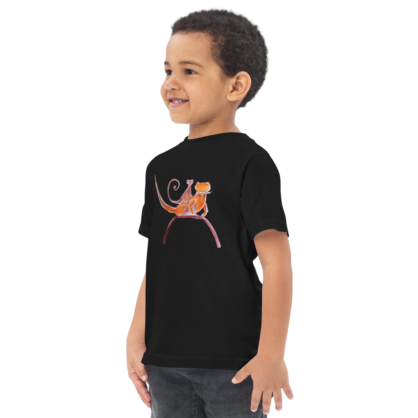 Curly on Rex Toddler jersey t-shirt