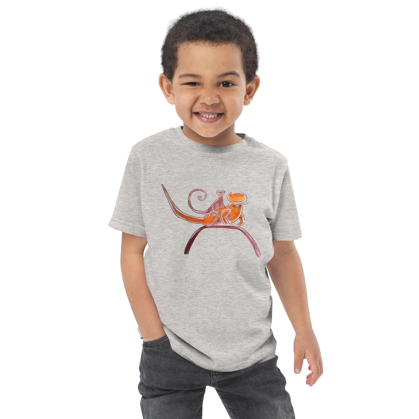 Curly on Rex Toddler jersey t-shirt