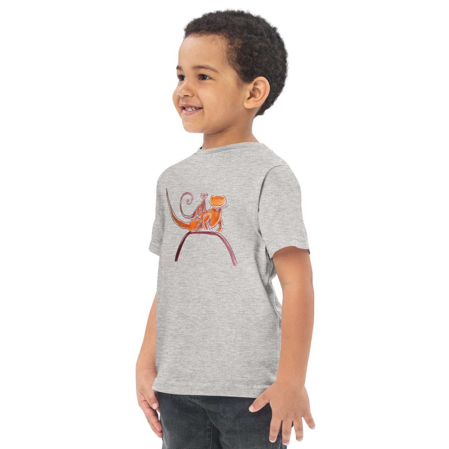 Curly on Rex Toddler jersey t-shirt