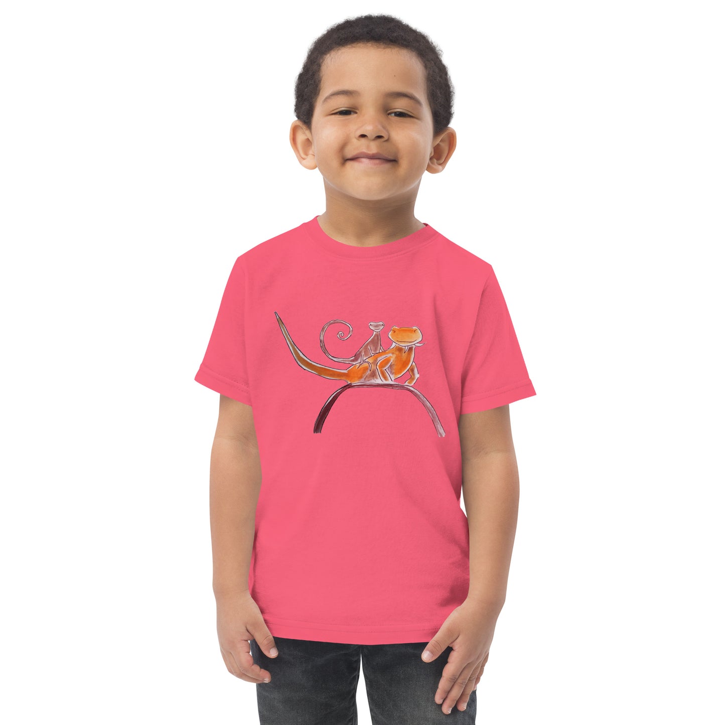 Curly on Rex Toddler jersey t-shirt