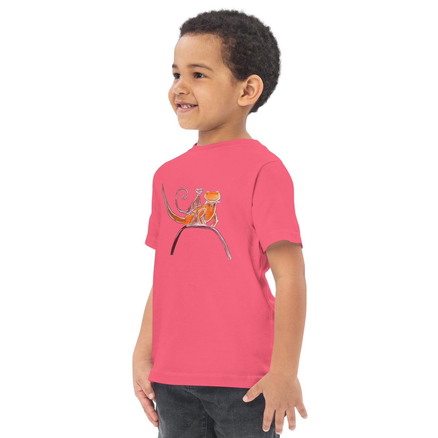 Curly on Rex Toddler jersey t-shirt