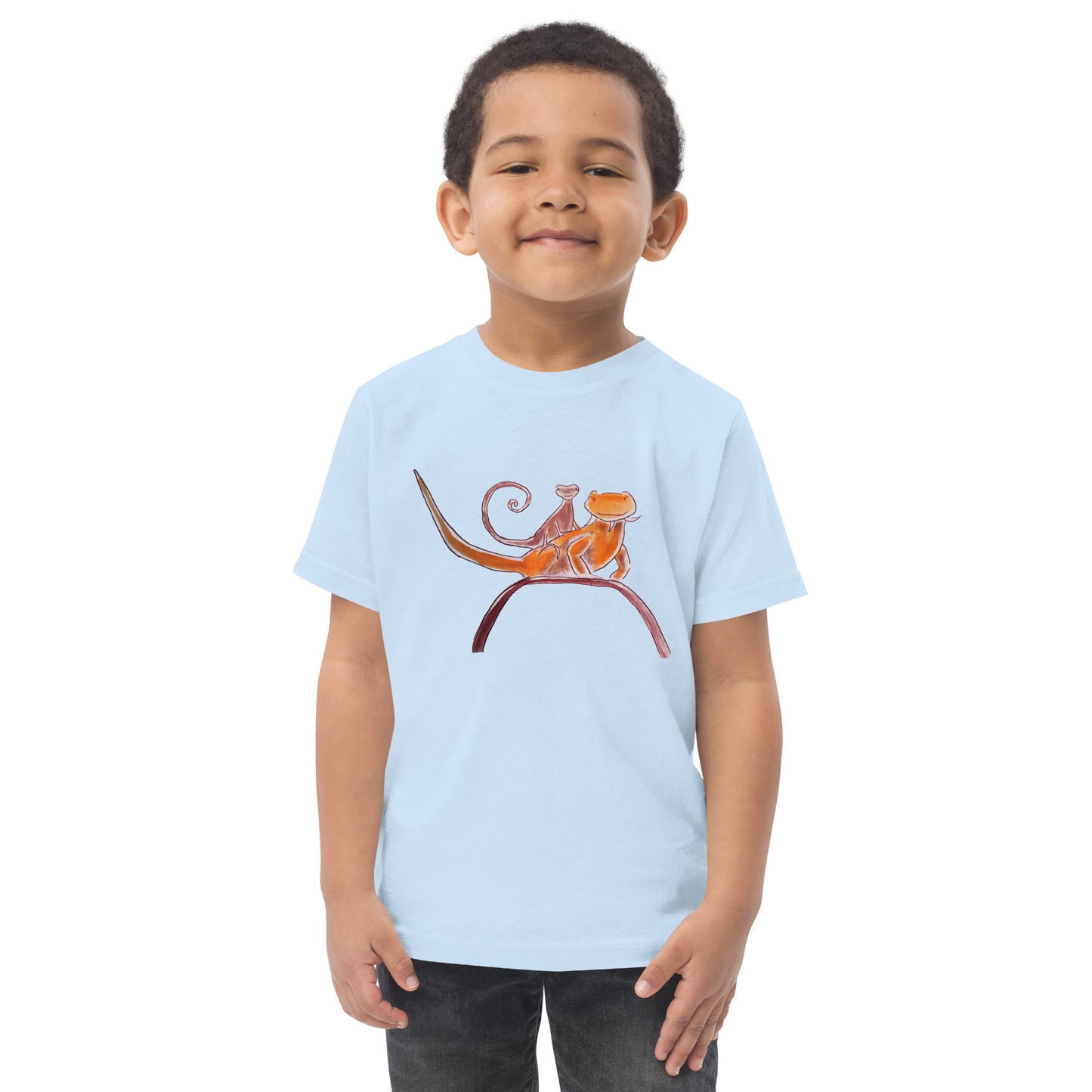 Curly on Rex Toddler jersey t-shirt