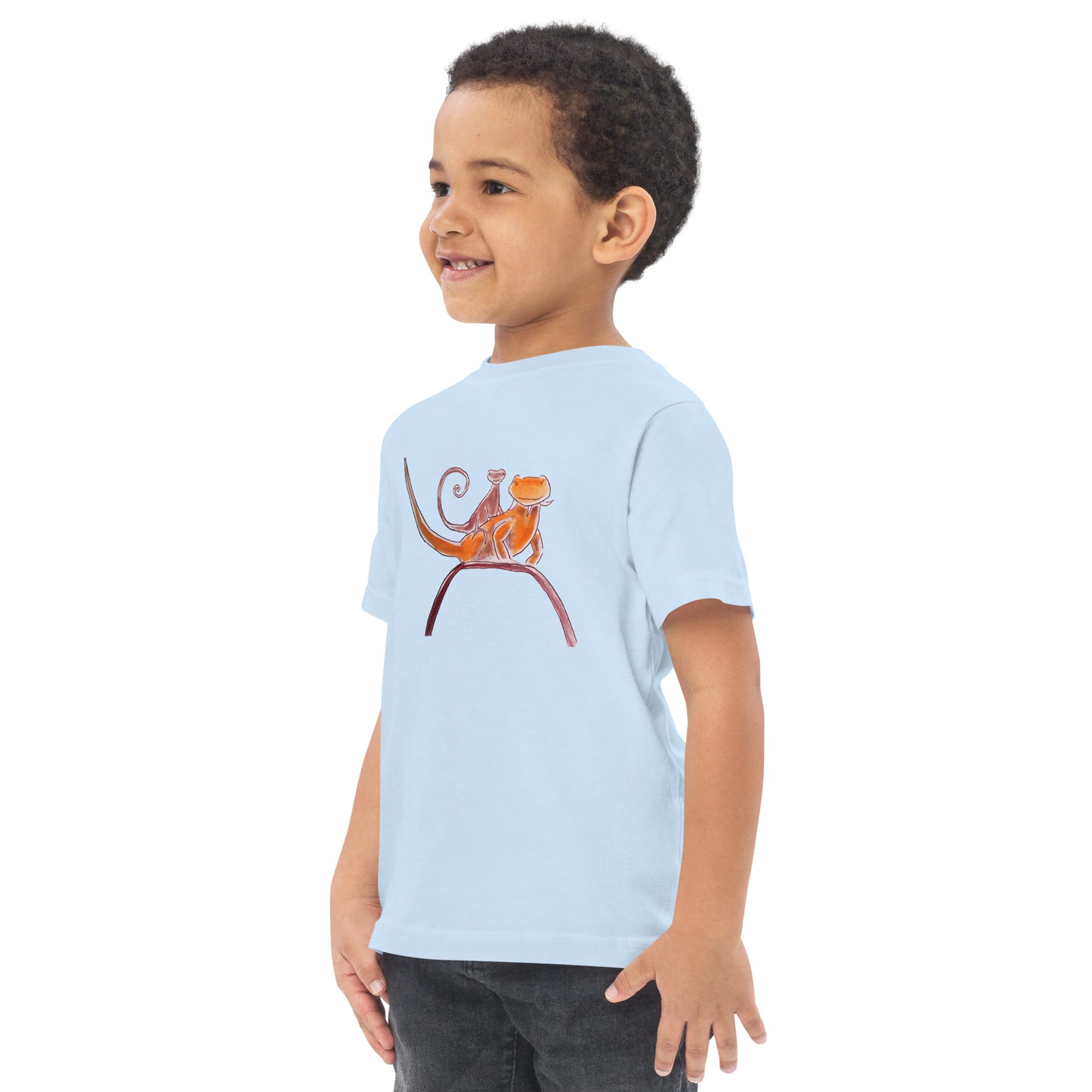 Curly on Rex Toddler jersey t-shirt