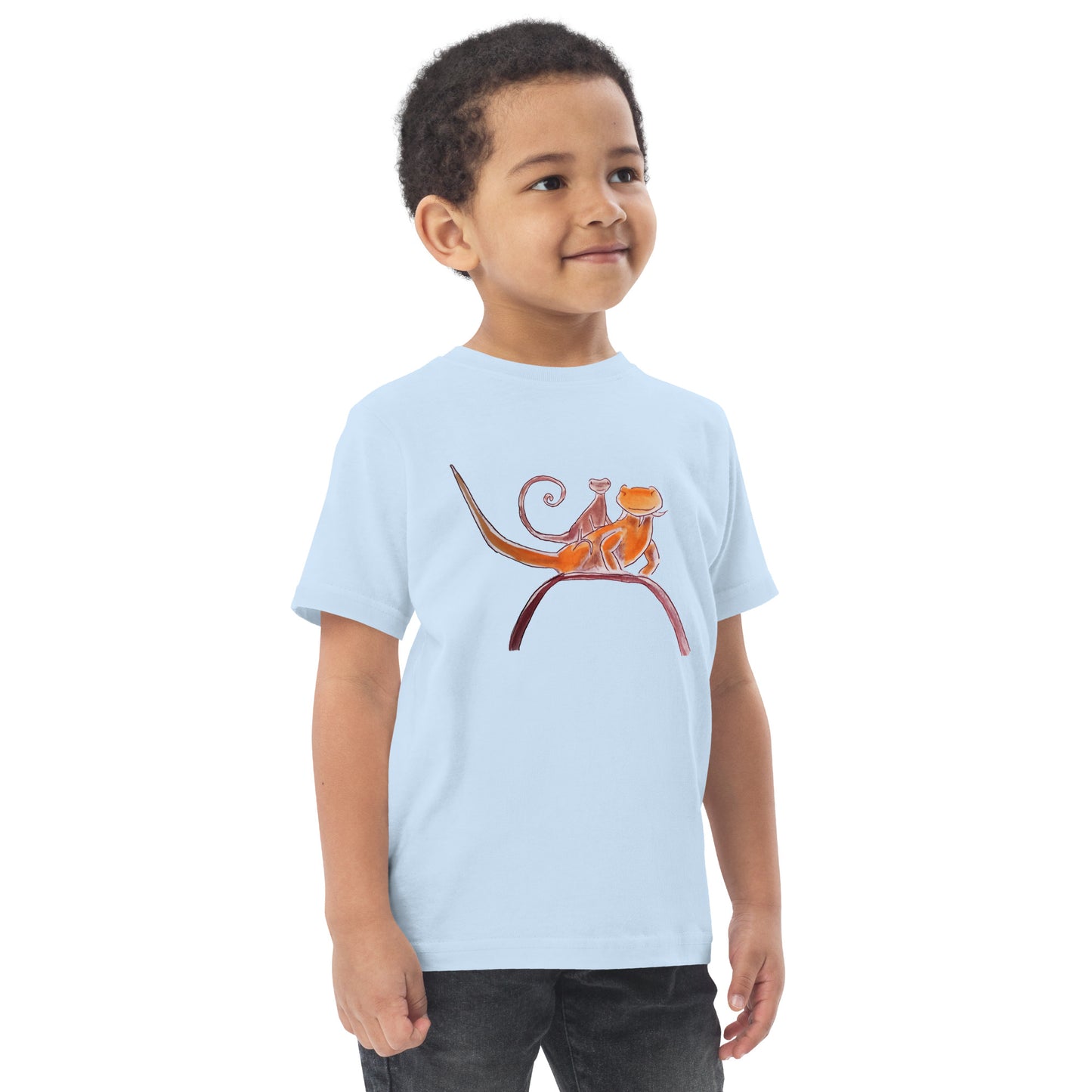 Curly on Rex Toddler jersey t-shirt