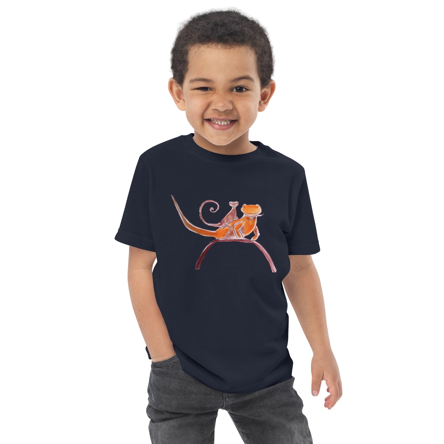 Curly on Rex Toddler jersey t-shirt