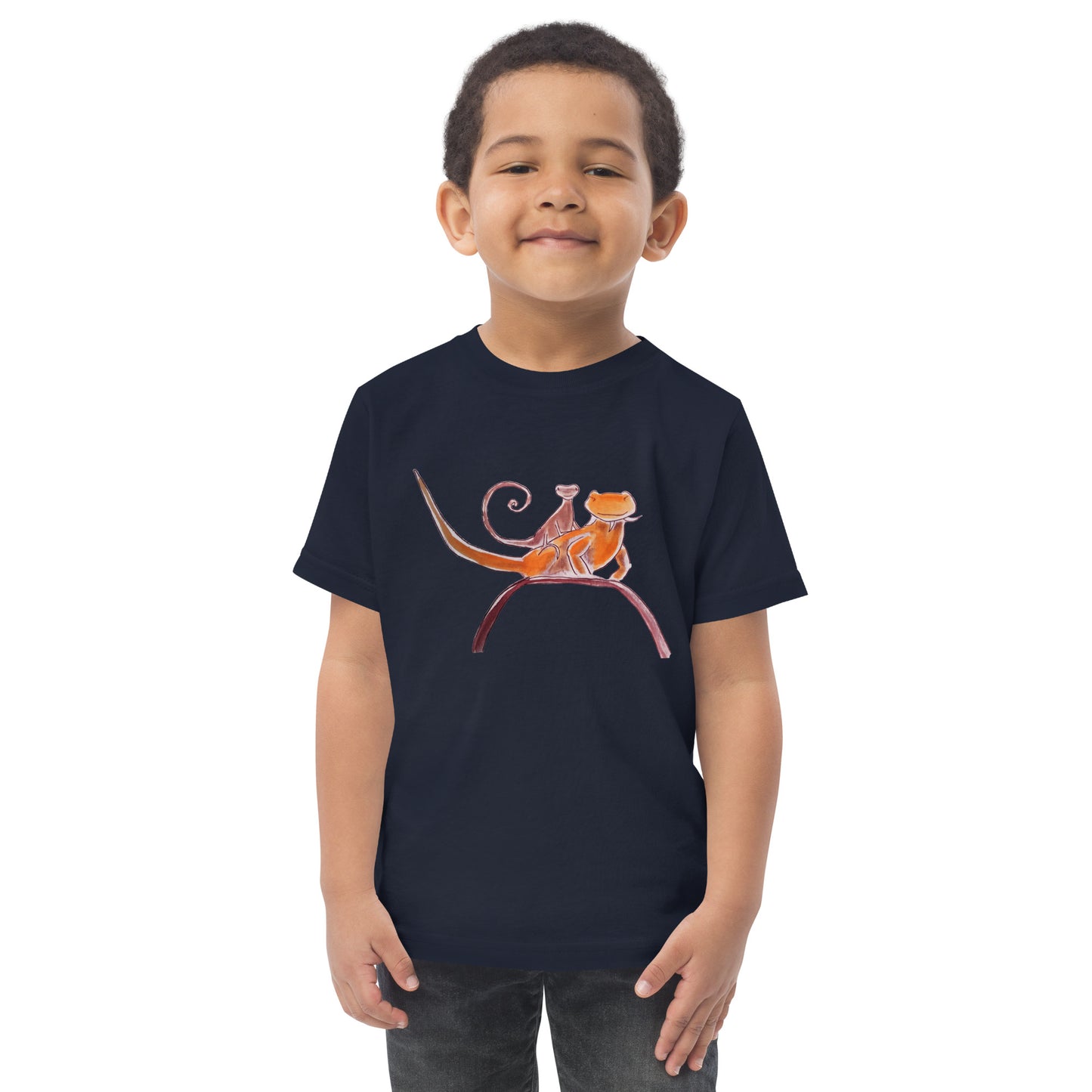 Curly on Rex Toddler jersey t-shirt