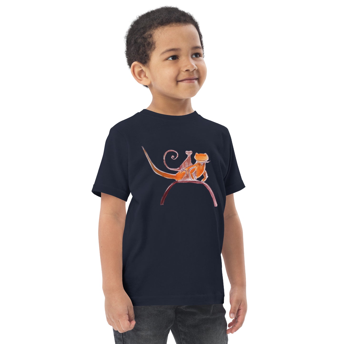 Curly on Rex Toddler jersey t-shirt