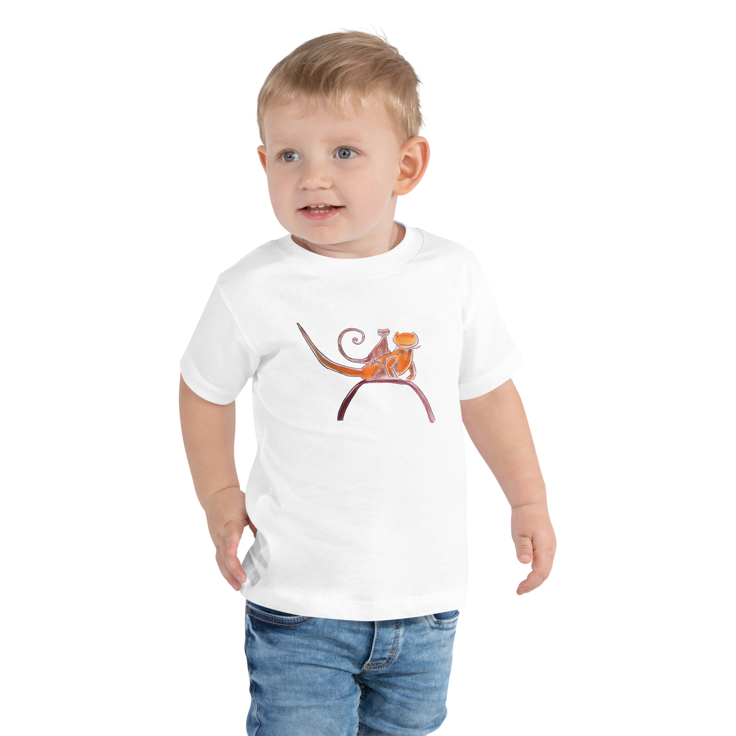 Curly on Rex Toddler Short Sleeve Tee